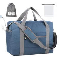 lifwimner Handgepäck Tasche für Flugzeug 45x36x20 reisetasche klein für Damen&Herren Weekendertasche Bag Cabin Bag Faltbare Handgepäck Koffer mit Nasstasche(Marineblau 30L) - 30L