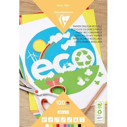 Clairefontaine 5x Block mit 100 Blatt farbigem Tonpapier A4 80g - Sortierung 26501C