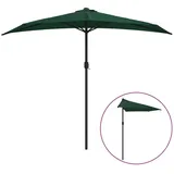 furnicato Balkon-Sonnenschirm mit Alu-Mast Grün 270x144 cm Halbrund