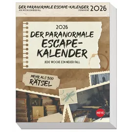 Heye Stefan Heine Der paranormale Escape-Kalender 2026: Woche für Woche kniffliger Exit-Spaß zu einer mysteriösen Geschichte. Spannende Knobel-Aufgaben in ... für Erwachsene (Tagesabreißkalender Heye)