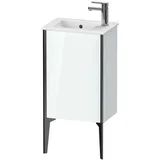 Duravit XViu Waschtisch-Unterschrank XV4480LB285 41x29x59,4cm, stehend, schwarz matt, Anschlag links, weiß hochglanz