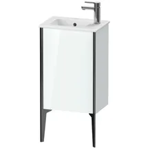 Duravit XViu Waschtisch-Unterschrank XV4480LB285 41x29x59,4cm, stehend, schwarz matt, Anschlag links, weiß hochglanz