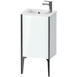 Duravit XViu Waschtisch-Unterschrank XV4480LB285 41x29x59,4cm, stehend, schwarz matt, Anschlag links, weiß hochglanz