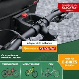 MIVELO Lenkertasche Fahrrad KLICKfix 100% wasserdicht - Fahrradtasche Lenker - abnehmbares Handyfach - Lenkertasche - Tasche Lenker - E-Bike tauglich (Grau)