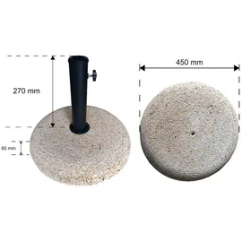 casa.pro Sonnenschirmständer Bitritto Beton Ø45x6 cm Steinoptik, beige