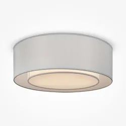 Maytoni Schlichte Deckenleuchte, Metallrahmen, Lampenschirm mit Leinenstoff bedeckt, weiß, 3-flammig, 3 X E27 60W