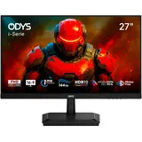 Odys i27-F-144 Gaming Monitor 27 Zoll 144 Hz, 1ms, Adaptive Sync, HDR10, 120% sRGB, HDMI 2.1, DisplayPort, Flicker-Free