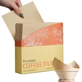 Papier-Kaffeefilter, 50er-Pack,vorgefaltete,natürliche, ungebleichte Kaffeefilter, kompatibel mit Chemex Pour-Over-Kaffeemaschinen, reißfest, keine Körnung, leicht filterbarer Kaffee, Americano-Filter