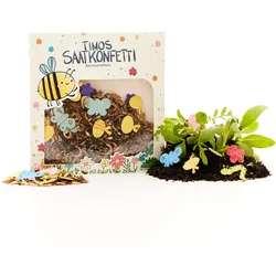 Buntes Saatgutkonfetti zum Einpflanzen - Bunter Gartenspass für Kinder & Familien - Ungiftiges Wildblumensaatgut & Saatpapierformen - Ökologisch abbaubar
