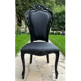 Casa Padrino Luxus Barock Esszimmer Stuhl Schwarz - Handgefertigt Antik Stil