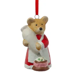 Weihnachtsbaumschmuck Bärchen mit Spritzbeutel/Torte Polyresin H: 8cm