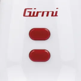 Girmi FR02 Mixer, 350 W, 2 Geschwindigkeiten, Pulse-Funktion, 0,6 Liter Kapazität, Edelstahlklingen, Dosierdeckel, Ausgießer, Kunststoff, Weiß.