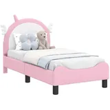 vidaXL Kinderbettgestell mit Kopfteil Rosa 70 x 140 cm PU