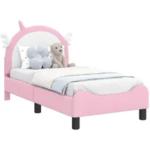 vidaXL Kinderbettgestell mit Kopfteil Rosa 70 x 140 cm PU