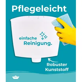 Calmwaters Aufputz Spülkasten WC wassersparend 2-Mengen-Spülung Weiß