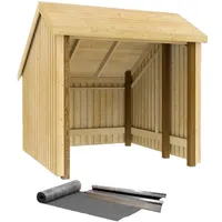 Plus Fahrradunterstand unbehandelt mit Dachpappe - Aluleiste