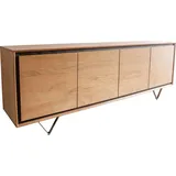 DeLife Sideboard Stonegrace 200 cm Akazie Natur 4 Türen Steinfurnier V-Fuß,