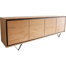 DeLife Sideboard Stonegrace 200 cm Akazie Natur 4 Türen Steinfurnier V-Fuß,