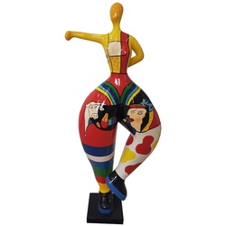 Casa Padrino Designer Deko Skulptur Frau beim Sport Mehrfarbig H. 85 cm - Gartendeko Skulptur - Luxus Gartenfigur