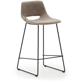 Kave Home 2er-Set Kave Home Barhocker Ziggy Stoff Braun