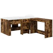 vidaXL Hochbett mit Schreibtisch für Kinder 2 Stk. 0 x 0 cm Eiche Geräuchert