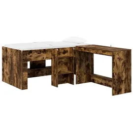 vidaXL Hochbett mit Schreibtisch für Kinder 2 Stk. 0 x 0 cm Eiche Geräuchert