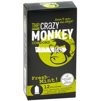 THE CRAZY MONKEY CONDOMS The Crazy Monkey Fresh Mint - grüne Kondome mit Minzaroma 12 Kondome - Made in Germany
