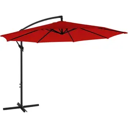 UAC Ampelschirm Sonnenschirm  Ø 300 cm, mit Kurbel, UV-Schutz bis UPF 50+, robuste(s) Schirmrippen Fußkreuz, Kurbelschirm, rot