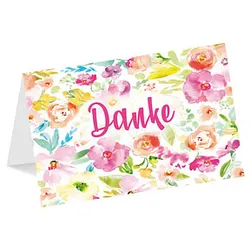 LUMA Dankeskarte Blumenrand DIN B6
