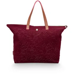 Pip Studio Tote Bag Velvet Quiltey Days - Red Koffer24