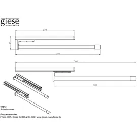 Giese GmbH Handtuchhalter Ausziehbar Schwarz Matt