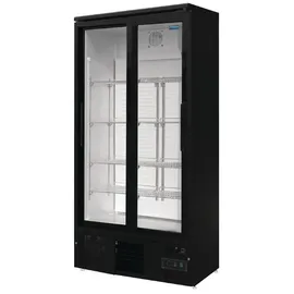 Polar Refrigeration Polar Serie G Getränkekühlschrank 490 l 2 Schiebetüren 900 mm hoch Schwarz