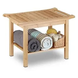 relaxdays Sitzbank 10020949_0 braun Holz 66,0 cm