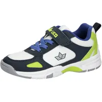 LICO Peyton V Hallenturnschuhe, Weiss/Marine/Lemon, 37 EU