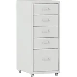 [en.casa] Rollcontainer Kökar mit 5 Schubladen 69x28x41 cm Weiß matt