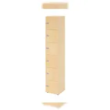 Hammerbacher Schließfachschrank ahorn V264L6/3/3/ZS, 6 Schließfächer 40,0 x 42,0 x 215,6 cm