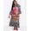 sheego Maxikleid Bedruckt Schwarz/Pink 54