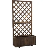 Outsunny Pflanzkasten mit Rankgitter 72,5 x 31,5 x 149,5 cm Braun