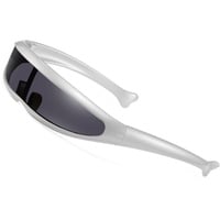 SHEEN KELLY Futuristisch Zyklop Sonnenbrille für Cosplay Schmale Zyklopen Erwachsene Party Wrap Gläser Spiegel - Einheitsgröße