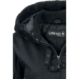 Gothicana by EMP Damen schwarzer Parka mit Nieten XXL - XXL