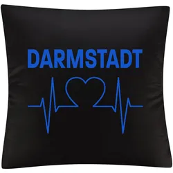 multifanshop Kissenbezug - Darmstadt - Herzschlag - Druck blau - Kissen