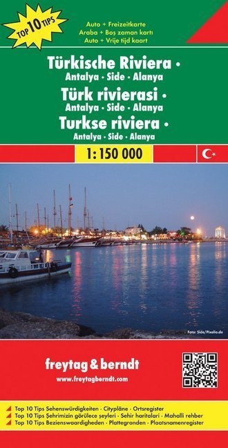 Türkische Riviera - Antalya - Side - Alanya. Türk Rivierasi. Turkse Riviera; Turkish Riviera; Riviera Turque; Riviera Turca  Karte (im Sinne von Landk