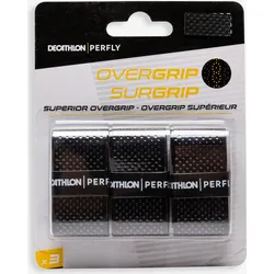 Badminton Griffband Superior Overgrip 3er Pack schwarz EINHEITSGRÖSSE