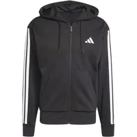 Adidas Essentials 3-Streifen Fleece Reißverschlusspullover Black / White 2XL