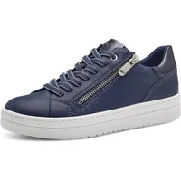 Marco Tozzi Damen Sneaker flach mit Prägung Marco Tozzi blau-weiß 42