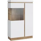 Meble Wojcik Highboard 104 x 164 cm Alpinweiß / Eiche