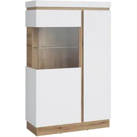 Meble Wojcik Highboard 104 x 164 cm Alpinweiß / Eiche