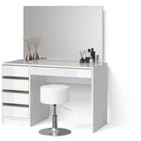 livinity SCHMINKTISCH Imola Weiß/Gold 120 cm mit Hocker