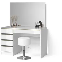 livinity SCHMINKTISCH Imola Weiß/Gold 120 cm mit Hocker