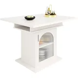 Flieks Esstisch, Weiß, Glas, 140x76x80 cm, Esszimmer, Tische, Esstische